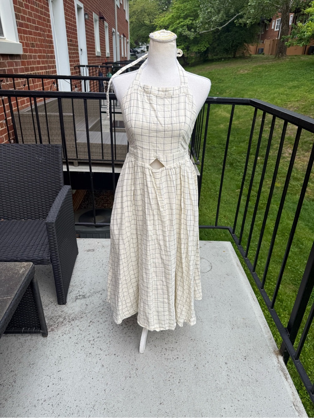 Pamela Love x RTR Plaid Halter Apron Dress Size XS